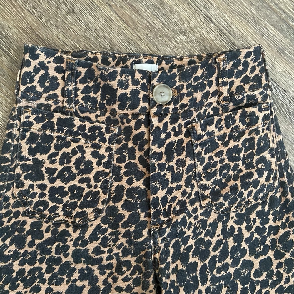 Anthropologie The Colette High-Rise Wide-Leg Jeans Leopard Print 23x28 - Picture 3 of 8